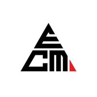 design del logo della lettera triangolare ecm con forma triangolare. monogramma di design con logo triangolo ecm. modello di logo vettoriale triangolo ecm con colore rosso. ecm logo triangolare logo semplice, elegante e lussuoso.