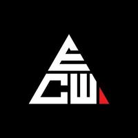 design del logo della lettera del triangolo ecw con forma triangolare. monogramma ecw triangolo logo design. modello di logo vettoriale triangolo ecw con colore rosso. logo triangolare ecw logo semplice, elegante e lussuoso.