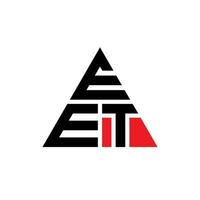 eet triangolo lettera logo design con forma triangolare. eet triangolo logo design monogramma. eet modello di logo vettoriale triangolo con colore rosso. eet logo triangolare logo semplice, elegante e lussuoso.