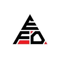 efo triangolo lettera logo design con forma triangolare. monogramma efo triangolo logo design. modello di logo vettoriale triangolo efo con colore rosso. efo logo triangolare logo semplice, elegante e lussuoso.
