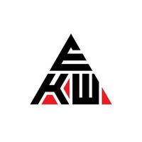 design del logo della lettera del triangolo ekw con forma triangolare. monogramma di design del logo del triangolo ekw. modello di logo vettoriale triangolo ekw con colore rosso. ekw logo triangolare logo semplice, elegante e lussuoso.