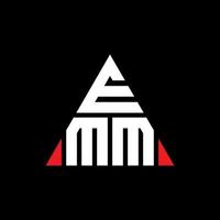 design del logo della lettera triangolare emm con forma triangolare. monogramma emm triangolo logo design. modello di logo vettoriale triangolo emm con colore rosso. logo triangolare emm logo semplice, elegante e lussuoso.