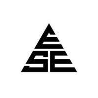 questo design del logo della lettera triangolare con forma triangolare. ese triangolo logo design monogramma. questo modello di logo vettoriale triangolo con colore rosso. ese logo triangolare logo semplice, elegante e lussuoso.