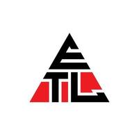 design del logo della lettera triangolare etl con forma triangolare. etl triangolo logo design monogramma. modello di logo vettoriale triangolo etl con colore rosso. logo triangolare etl logo semplice, elegante e lussuoso.
