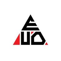 design del logo della lettera triangolare euo con forma triangolare. monogramma euo triangolo logo design. modello di logo vettoriale triangolo euo con colore rosso. logo triangolare euo logo semplice, elegante e lussuoso.