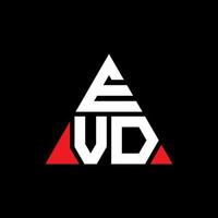 design del logo della lettera del triangolo evd con forma triangolare. evd triangolo logo design monogramma. modello di logo vettoriale triangolo evd con colore rosso. logo triangolare evd logo semplice, elegante e lussuoso.
