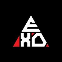 design del logo della lettera triangolo exo con forma triangolare. monogramma design logo triangolo exo. modello di logo vettoriale triangolo exo con colore rosso. logo triangolare exo logo semplice, elegante e lussuoso.