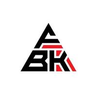 design del logo della lettera triangolare fbk con forma triangolare. monogramma di design del logo del triangolo fbk. modello di logo vettoriale triangolo fbk con colore rosso. logo triangolare fbk logo semplice, elegante e lussuoso.
