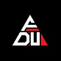design del logo della lettera del triangolo fdu con forma triangolare. monogramma di design del logo del triangolo fdu. modello di logo vettoriale triangolo fdu con colore rosso. logo triangolare fdu logo semplice, elegante e lussuoso.