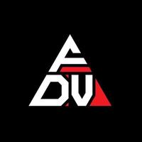 design del logo della lettera del triangolo fdv con forma triangolare. monogramma di design del logo del triangolo fdv. modello di logo vettoriale triangolo fdv con colore rosso. logo triangolare fdv logo semplice, elegante e lussuoso.