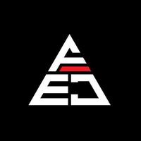 design del logo della lettera triangolare fej con forma triangolare. monogramma di design del logo del triangolo fej. modello di logo vettoriale triangolo fej con colore rosso. fej logo triangolare logo semplice, elegante e lussuoso.