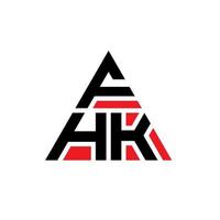 fhk triangolo logo design lettera con forma triangolare. monogramma di design del logo del triangolo fhk. modello di logo vettoriale triangolo fhk con colore rosso. logo triangolare fhk logo semplice, elegante e lussuoso.