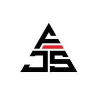 design del logo della lettera del triangolo fjs con forma triangolare. monogramma di design del logo del triangolo fjs. modello di logo vettoriale triangolo fjs con colore rosso. logo triangolare fjs logo semplice, elegante e lussuoso.