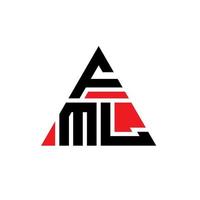 design del logo della lettera triangolare fml con forma triangolare. monogramma di design del logo del triangolo fml. modello di logo vettoriale triangolo fml con colore rosso. logo triangolare fml logo semplice, elegante e lussuoso.