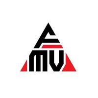 design del logo della lettera del triangolo fmv con forma triangolare. monogramma di design del logo del triangolo fmv. modello di logo vettoriale triangolo fmv con colore rosso. logo triangolare fmv logo semplice, elegante e lussuoso.