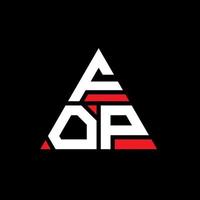 design del logo della lettera triangolare fop con forma triangolare. monogramma di design del logo del triangolo fop. modello di logo vettoriale triangolo fop con colore rosso. logo triangolare fop logo semplice, elegante e lussuoso.
