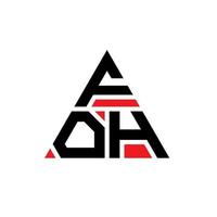 design del logo della lettera triangolare foh con forma triangolare. monogramma foh triangolo logo design. modello di logo vettoriale triangolo foh con colore rosso. foh logo triangolare logo semplice, elegante e lussuoso.