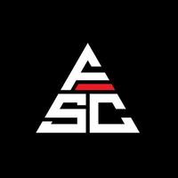 logo della lettera triangolare fsc con forma triangolare. monogramma di design del logo del triangolo fsc. modello di logo vettoriale triangolo fsc con colore rosso. logo triangolare fsc logo semplice, elegante e lussuoso.