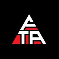 design del logo della lettera triangolare fta con forma triangolare. monogramma fta triangolo logo design. modello di logo vettoriale triangolo fta con colore rosso. logo triangolare fta logo semplice, elegante e lussuoso.