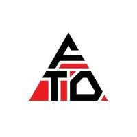 fto triangolo logo design lettera con forma triangolare. monogramma fto triangolo logo design. modello di logo vettoriale triangolo fto con colore rosso. fto logo triangolare logo semplice, elegante e lussuoso.