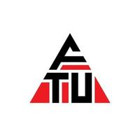 design del logo della lettera triangolare ftu con forma triangolare. monogramma ftu triangolo logo design. modello di logo vettoriale triangolo ftu con colore rosso. logo triangolare ftu logo semplice, elegante e lussuoso.