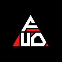 design del logo della lettera triangolo fuo con forma triangolare. monogramma di design logo triangolo fuo. modello di logo vettoriale triangolo fuo con colore rosso. logo fuo triangolare logo semplice, elegante e lussuoso.