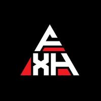 design del logo della lettera triangolare fxh con forma triangolare. monogramma fxh triangolo logo design. modello di logo vettoriale triangolo fxh con colore rosso. logo triangolare fxh logo semplice, elegante e lussuoso.