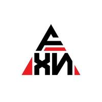 design del logo della lettera triangolare fxn con forma triangolare. monogramma di design del logo del triangolo fxn. modello di logo vettoriale triangolo fxn con colore rosso. logo triangolare fxn logo semplice, elegante e lussuoso.