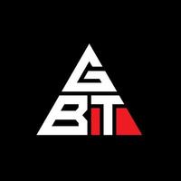 design del logo della lettera triangolo gbt con forma triangolare. monogramma di design del logo triangolo gbt. modello di logo vettoriale triangolo gbt con colore rosso. logo triangolare gbt logo semplice, elegante e lussuoso.