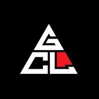 design del logo della lettera triangolare gcl con forma triangolare. monogramma gcl triangolo logo design. modello di logo vettoriale triangolo gcl con colore rosso. logo triangolare gcl logo semplice, elegante e lussuoso.