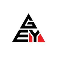gey triangolo lettera logo design con forma triangolare. gey triangolo logo design monogramma. modello di logo vettoriale triangolo gey con colore rosso. gey logo triangolare logo semplice, elegante e lussuoso.