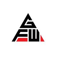 design del logo della lettera triangolare gfw con forma triangolare. gfw triangolo logo design monogramma. modello di logo vettoriale triangolo gfw con colore rosso. logo triangolare gfw logo semplice, elegante e lussuoso.