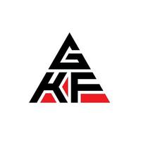 logo della lettera triangolare gkf con forma triangolare. gkf triangolo logo design monogramma. modello di logo vettoriale triangolo gkf con colore rosso. logo triangolare gkf logo semplice, elegante e lussuoso.