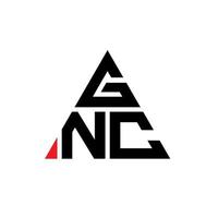 design del logo della lettera del triangolo gnc con forma triangolare. gnc triangolo logo design monogramma. modello di logo vettoriale triangolo gnc con colore rosso. logo triangolare gnc logo semplice, elegante e lussuoso.