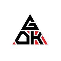 design del logo della lettera triangolare gok con forma triangolare. monogramma di design del logo del triangolo gok. modello di logo vettoriale triangolo gok con colore rosso. logo triangolare gok logo semplice, elegante e lussuoso.