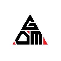 design del logo della lettera triangolare gom con forma triangolare. monogramma di design del logo del triangolo gom. modello di logo vettoriale triangolo gom con colore rosso. logo triangolare gom logo semplice, elegante e lussuoso.