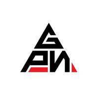 design del logo della lettera del triangolo gpn con forma triangolare. gpn triangolo logo design monogramma. modello di logo vettoriale triangolo gpn con colore rosso. logo triangolare gpn logo semplice, elegante e lussuoso.