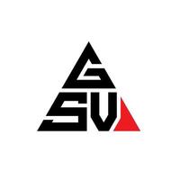 design del logo della lettera del triangolo gsv con forma triangolare. monogramma di design del logo del triangolo gsv. modello di logo vettoriale triangolo gsv con colore rosso. logo triangolare gsv logo semplice, elegante e lussuoso.