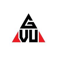 design del logo della lettera del triangolo gvu con forma triangolare. gvu triangolo logo design monogramma. modello di logo vettoriale triangolo gvu con colore rosso. logo triangolare gvu logo semplice, elegante e lussuoso.