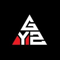 gyz triangolo lettera logo design con forma triangolare. gyz triangolo logo design monogramma. modello di logo vettoriale triangolo gyz con colore rosso. logo triangolare gyz logo semplice, elegante e lussuoso.