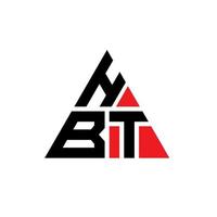 design del logo della lettera triangolare hbt con forma triangolare. monogramma di design del logo del triangolo hbt. modello di logo vettoriale triangolo hbt con colore rosso. logo triangolare hbt logo semplice, elegante e lussuoso.