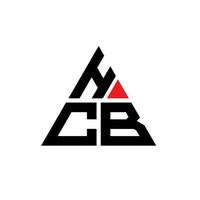 design del logo della lettera triangolare hcb con forma triangolare. monogramma di design del logo del triangolo hcb. modello di logo vettoriale triangolo hcb con colore rosso. logo triangolare hcb logo semplice, elegante e lussuoso.