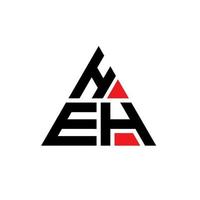 design del logo della lettera triangolare heh con forma triangolare. heh triangolo logo design monogramma. modello di logo vettoriale triangolo heh con colore rosso. eh logo triangolare logo semplice, elegante e lussuoso.