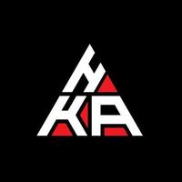 design del logo della lettera triangolare hka con forma triangolare. monogramma di design del logo del triangolo hka. modello di logo vettoriale triangolo hka con colore rosso. logo triangolare hka logo semplice, elegante e lussuoso.