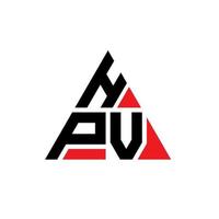 design del logo della lettera del triangolo hpv con forma triangolare. monogramma hpv triangolo logo design. modello di logo vettoriale triangolo hpv con colore rosso. logo triangolare hpv logo semplice, elegante e lussuoso.