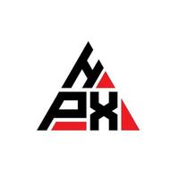design del logo della lettera triangolare hpx con forma triangolare. monogramma hpx triangolo logo design. modello di logo vettoriale triangolo hpx con colore rosso. logo triangolare hpx logo semplice, elegante e lussuoso.