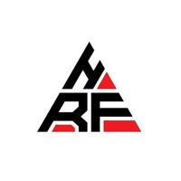 design del logo della lettera del triangolo hrf con forma triangolare. monogramma di design del logo del triangolo hrf. modello di logo vettoriale triangolo hrf con colore rosso. logo triangolare hrf logo semplice, elegante e lussuoso.