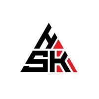 design del logo della lettera del triangolo hsk con forma triangolare. monogramma di design del logo del triangolo hsk. modello di logo vettoriale triangolo hsk con colore rosso. logo triangolare hsk logo semplice, elegante e lussuoso.