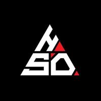 design del logo della lettera triangolare hso con forma triangolare. monogramma hso triangolo logo design. modello di logo vettoriale triangolo hso con colore rosso. hso logo triangolare logo semplice, elegante e lussuoso.