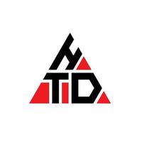 design del logo della lettera triangolare htd con forma triangolare. htd triangolo logo design monogramma. modello di logo vettoriale triangolo htd con colore rosso. htd logo triangolare logo semplice, elegante e lussuoso.